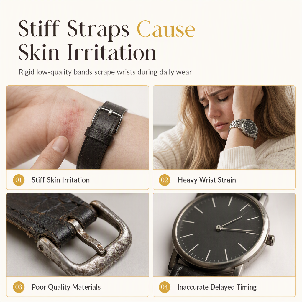 ⌚ 50 % DE RÉDUCTION ! 🌸 Montre à quartz pour femme, au design épuré, avec bracelet en cuir et cadran à trois index