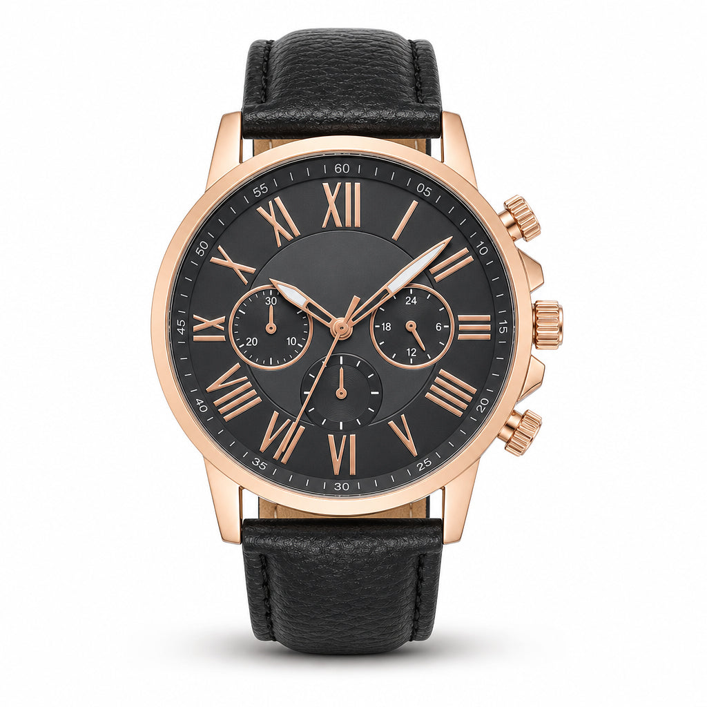 ⌚ 50 % DE RÉDUCTION ! 🌸 Montre à quartz pour femme, au design épuré, avec bracelet en cuir et cadran à trois index