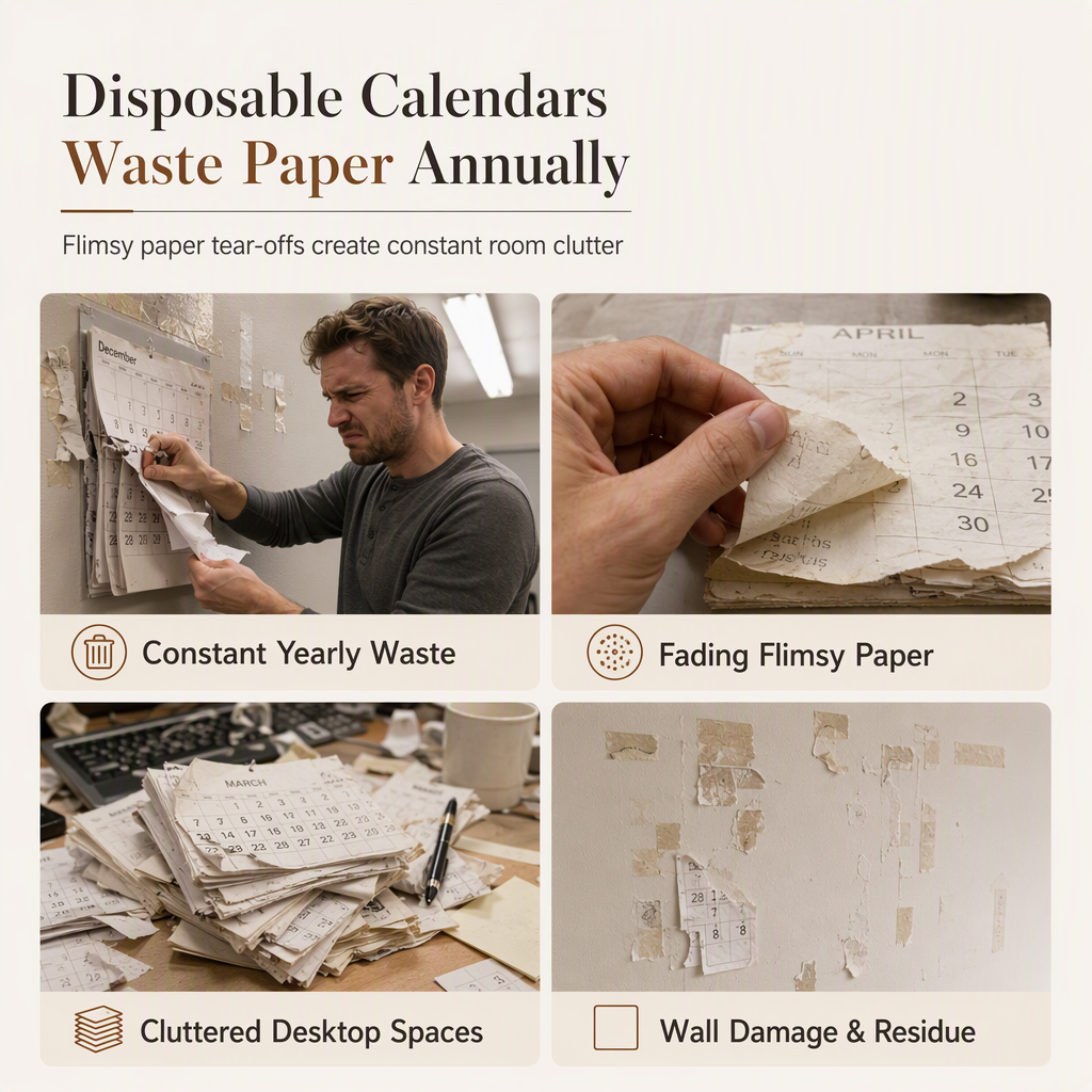 ⏳Offre à durée limitée : -50 %⏰Calendrier perpétuel rotatif en bois (forme circulaire)🪵📅