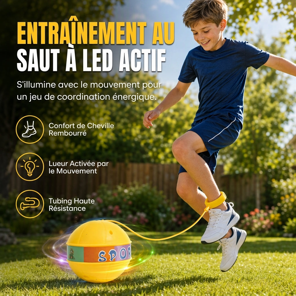 🎁Nouveautés : 50 % de réduction💥Jouet pour enfants « Skip Ball » clignotant à LED, à enfiler à la cheville, avec manchon en mousse souple, pour l'entraînement à l'intégration sensorielle