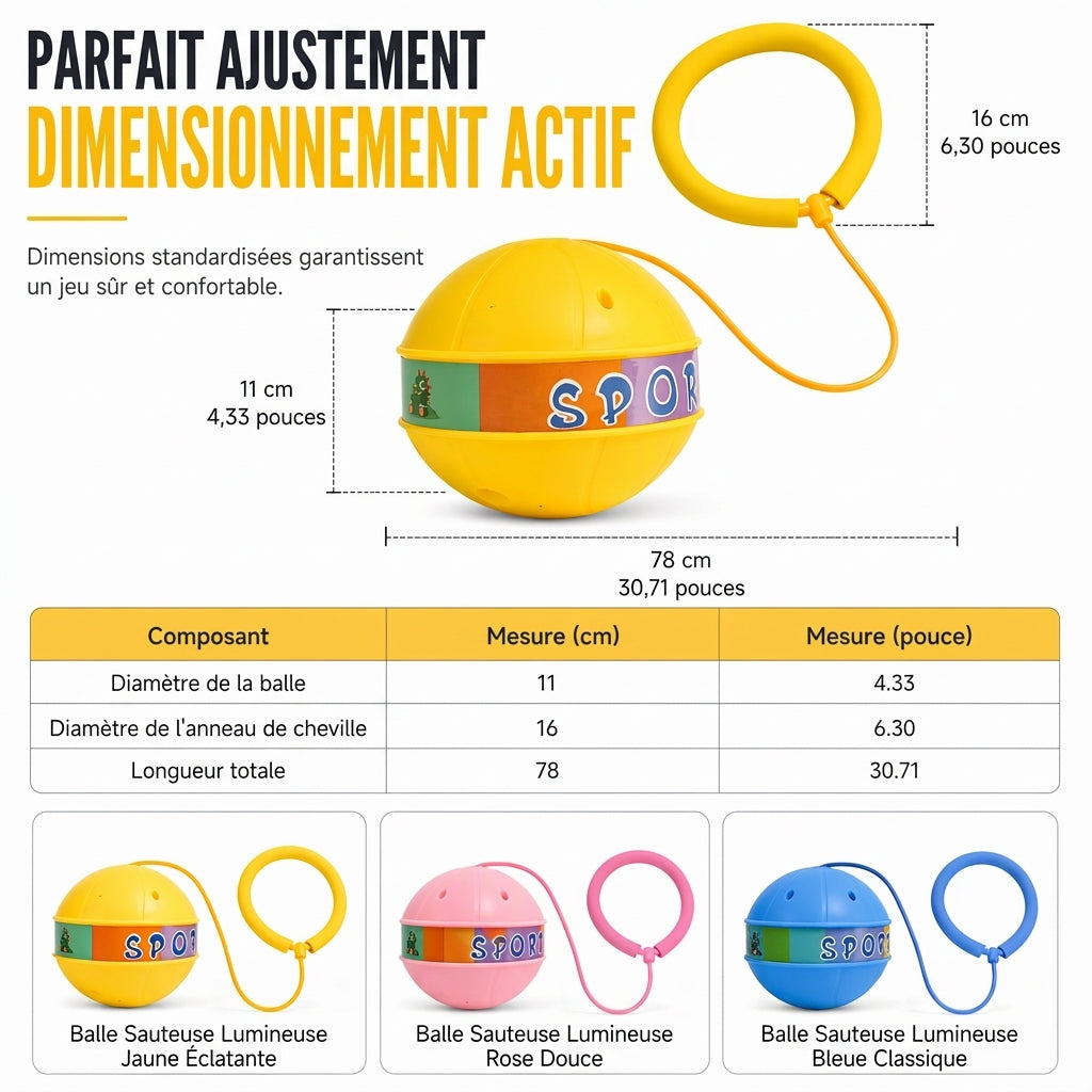🎁Nouveautés : 50 % de réduction💥Jouet pour enfants « Skip Ball » clignotant à LED, à enfiler à la cheville, avec manchon en mousse souple, pour l'entraînement à l'intégration sensorielle