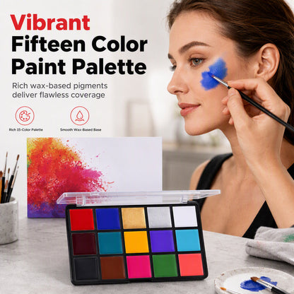 50% de Réduction – Palette de Maquillage Visage et Corps 15 Couleurs à l'Huile