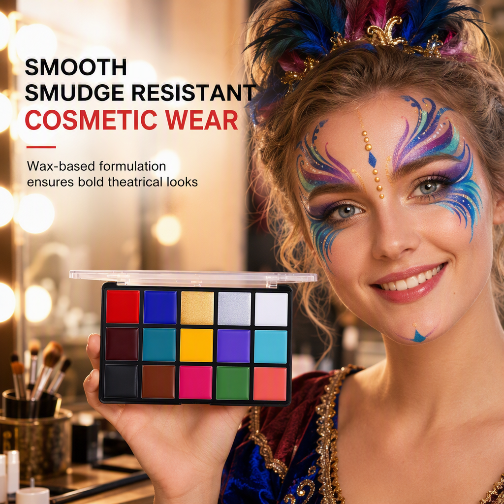 50% de Réduction – Palette de Maquillage Visage et Corps 15 Couleurs à l'Huile