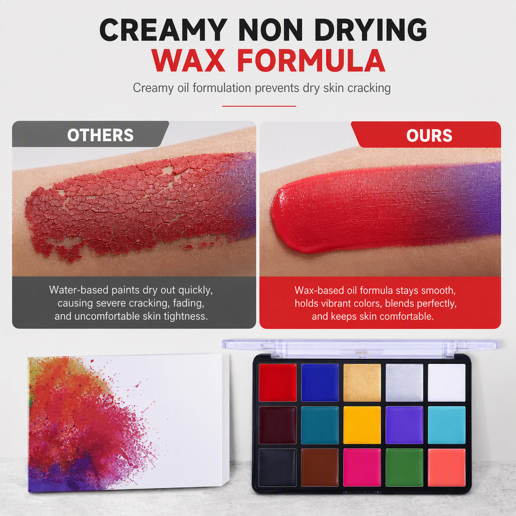 50% de Réduction – Palette de Maquillage Visage et Corps 15 Couleurs à l'Huile