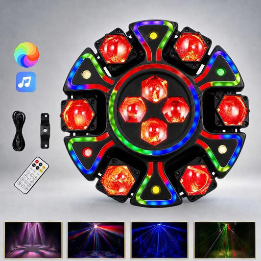⏳Offre spéciale à durée limitée⏰Projecteur de scène « Bee-Eye » RGBW rotatif avec télécommande