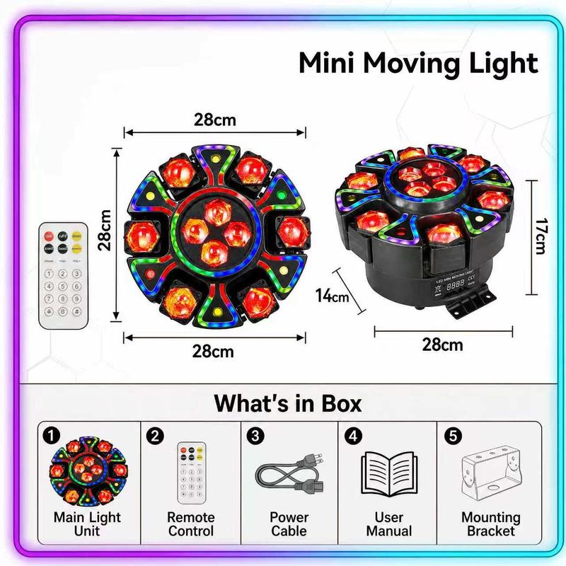 ⏳Offre spéciale à durée limitée⏰Projecteur de scène « Bee-Eye » RGBW rotatif avec télécommande