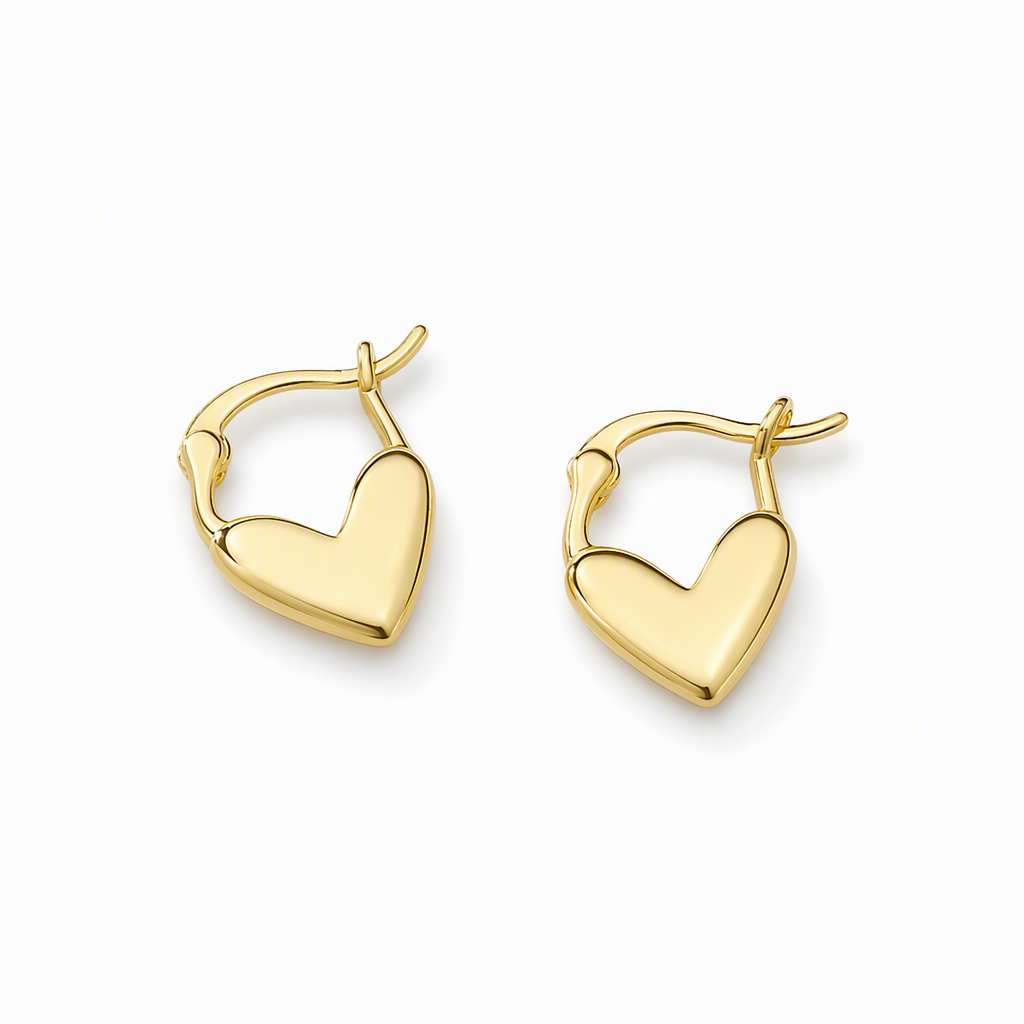 💕 50% DE RÉDUCTION! ✨ Petites créoles cœur – Finition lisse & style français ✨