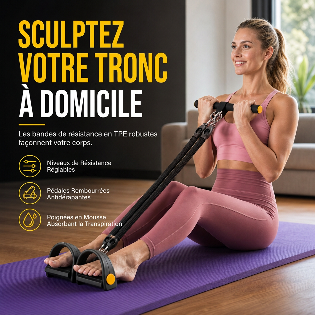 📢📢 50 % DE RÉDUCTION ⏰ Bande de résistance multifonctionnelle avec pédale et cordon élastique