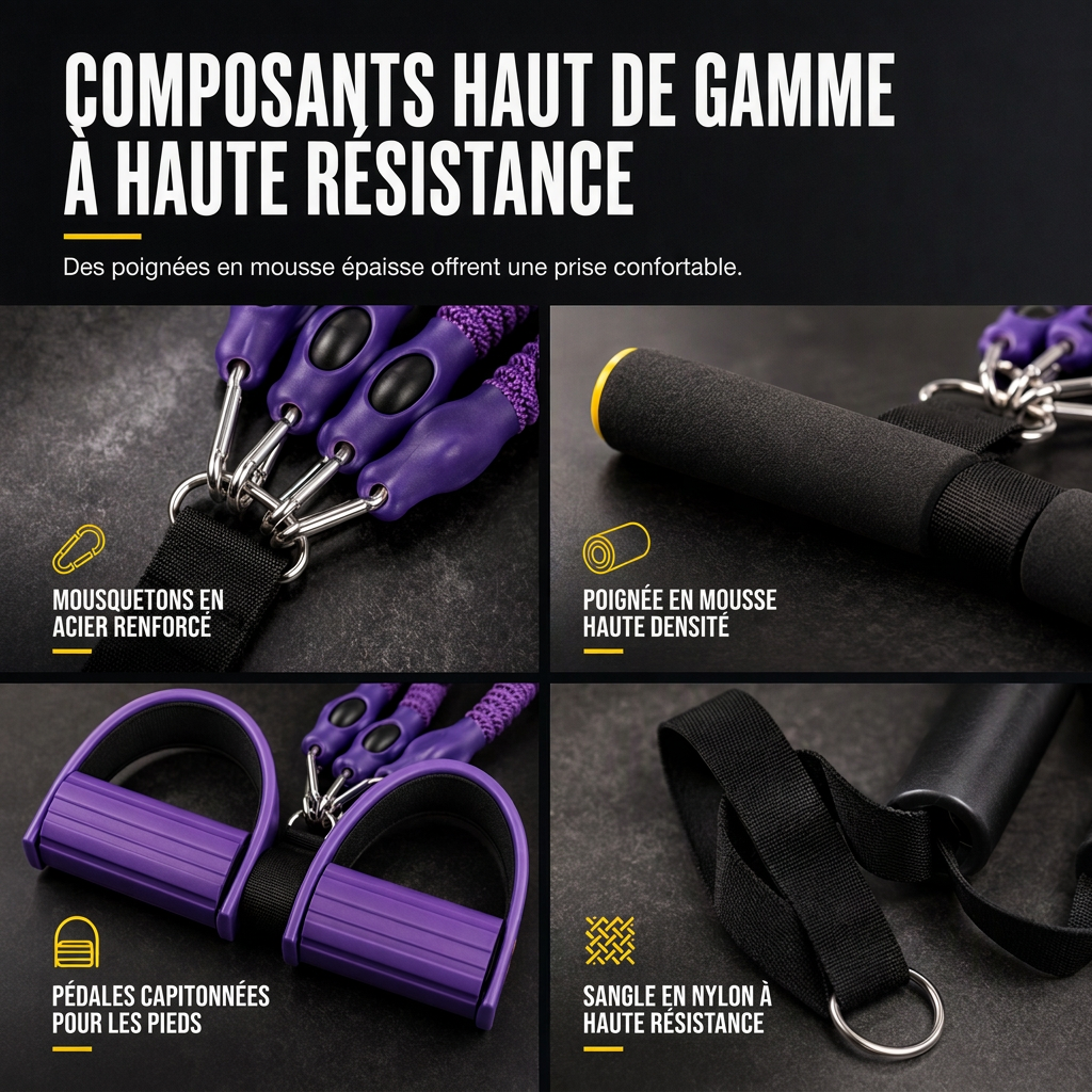 📢📢 50 % DE RÉDUCTION ⏰ Bande de résistance multifonctionnelle avec pédale et cordon élastique
