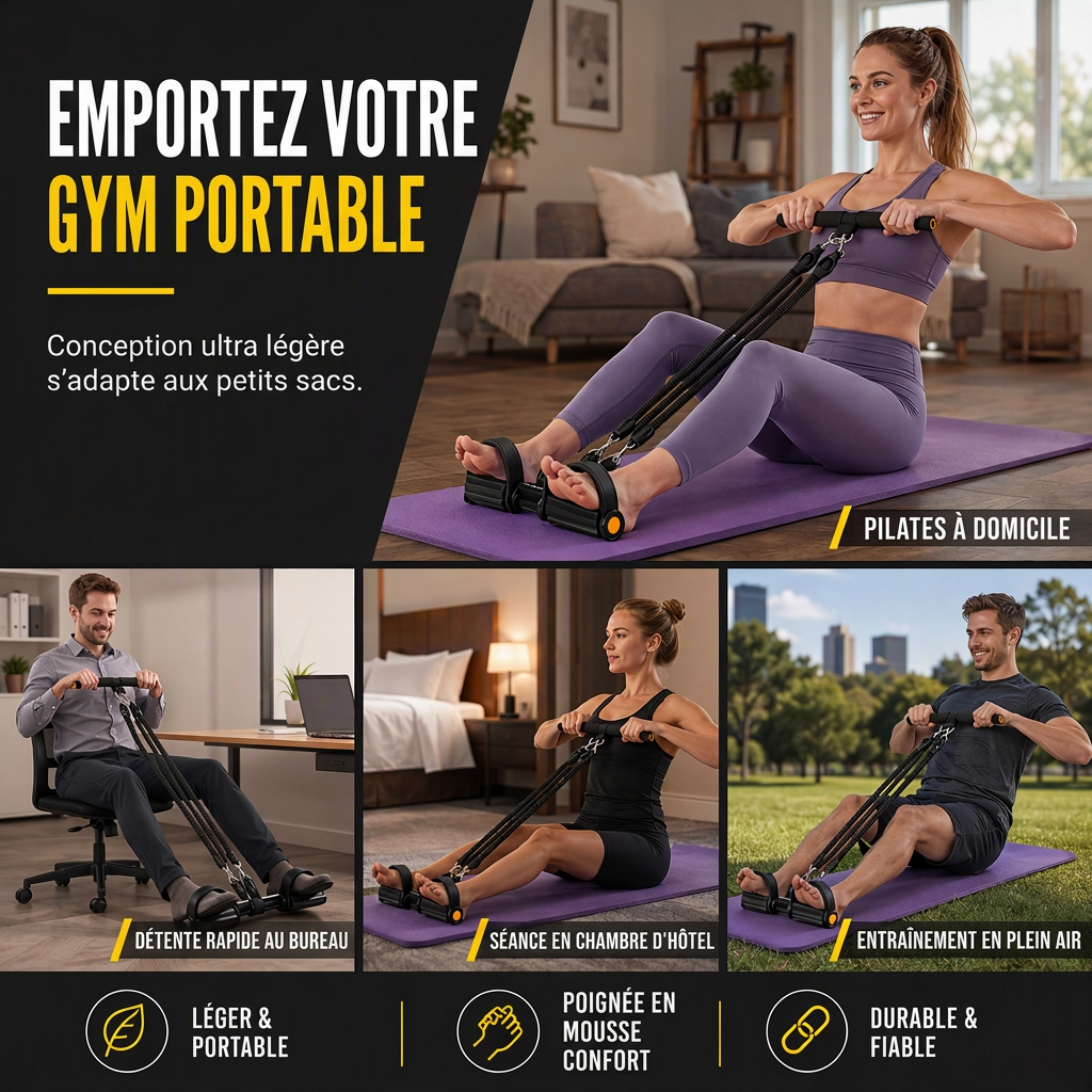 📢📢 50 % DE RÉDUCTION ⏰ Bande de résistance multifonctionnelle avec pédale et cordon élastique