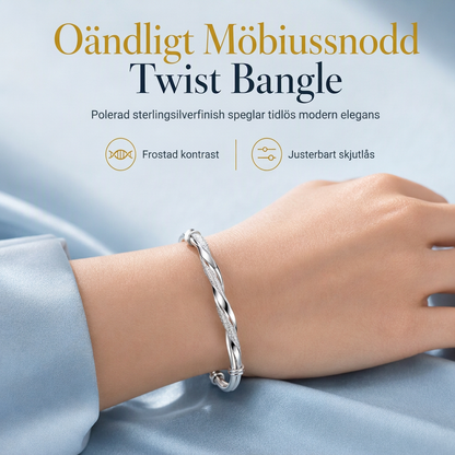 🌀 50 % DE RÉDUCTION ! 🌟 Bracelet infini torsadé de type Möbius – fermoir coulissant et ajustable en douceur & double texture au fini brillant haut de gamme 💫