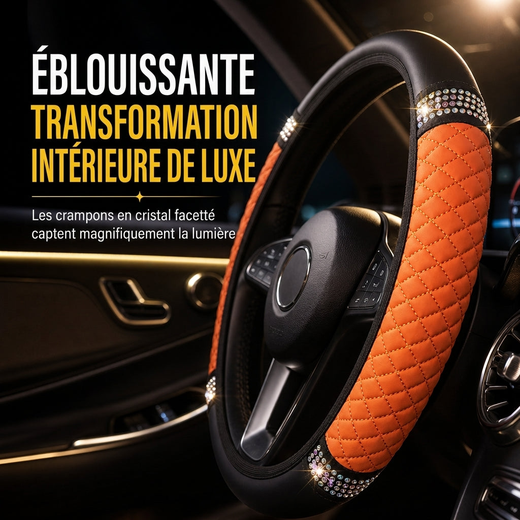 🚗 50% DE RÉDUCTION! ✨ Housse de volant en strass – Scintillante & luxueuse ✨