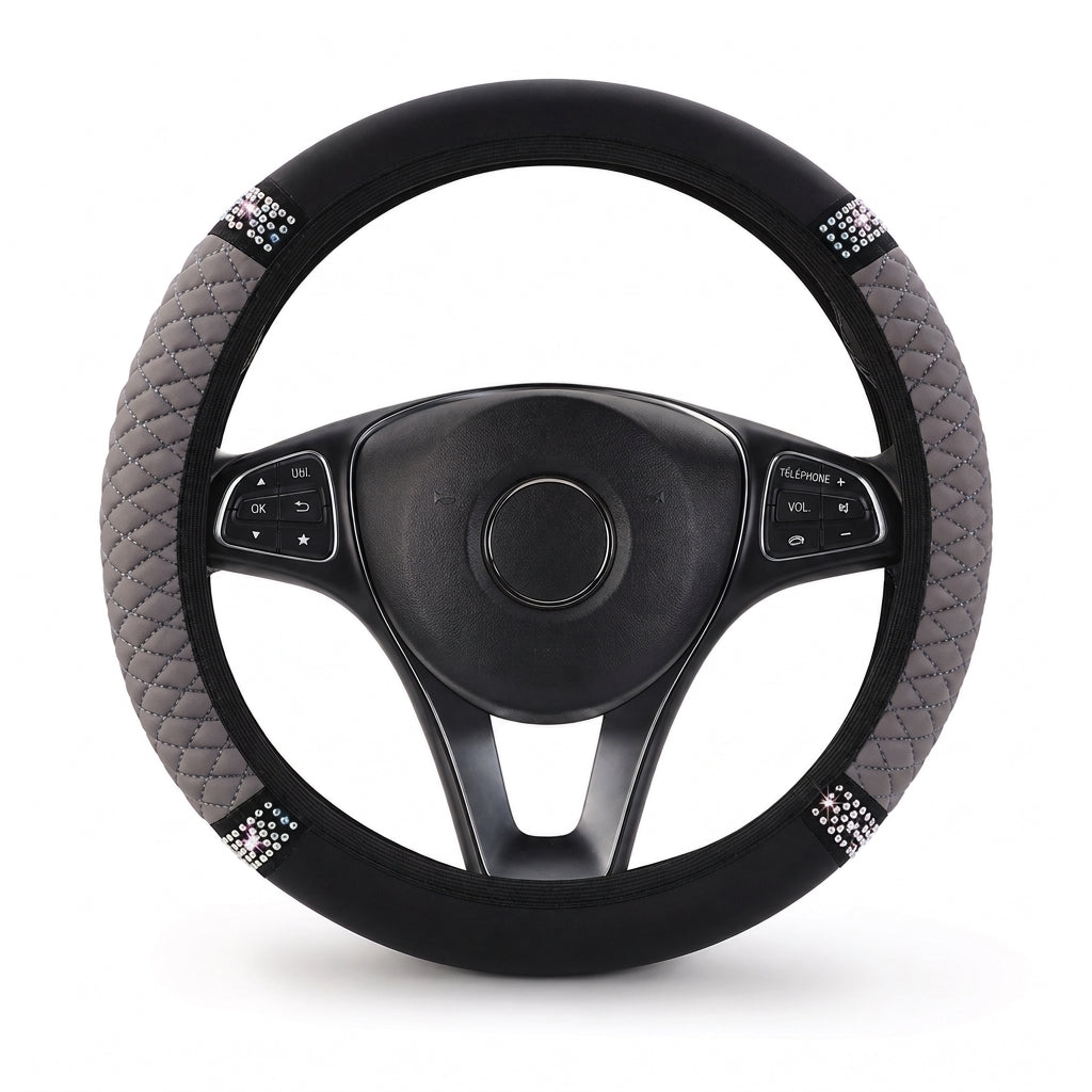 🚗 50% DE RÉDUCTION! ✨ Housse de volant en strass – Scintillante & luxueuse ✨