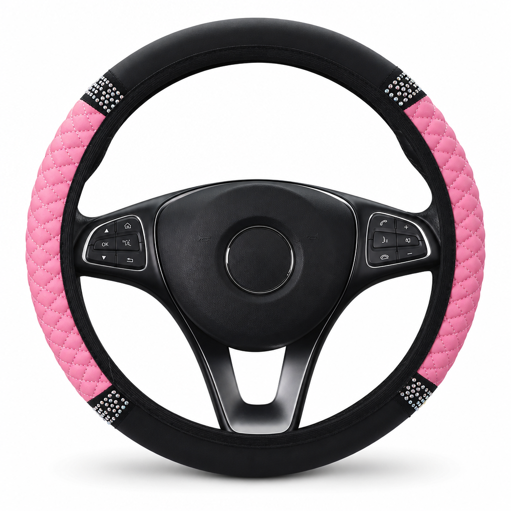 🚗 50% DE RÉDUCTION! ✨ Housse de volant en strass – Scintillante & luxueuse ✨