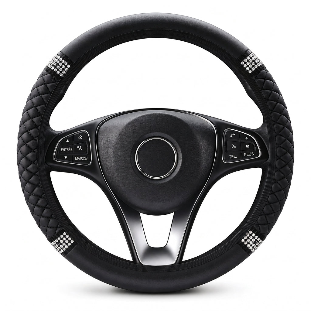 🚗 50% DE RÉDUCTION! ✨ Housse de volant en strass – Scintillante & luxueuse ✨