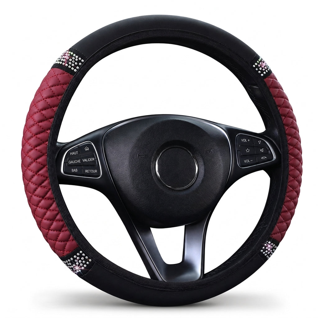 🚗 50% DE RÉDUCTION! ✨ Housse de volant en strass – Scintillante & luxueuse ✨