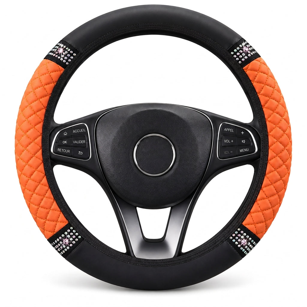 🚗 50% DE RÉDUCTION! ✨ Housse de volant en strass – Scintillante & luxueuse ✨