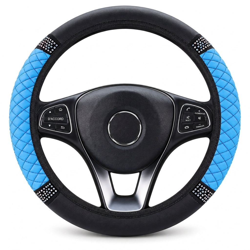 🚗 50% DE RÉDUCTION! ✨ Housse de volant en strass – Scintillante & luxueuse ✨