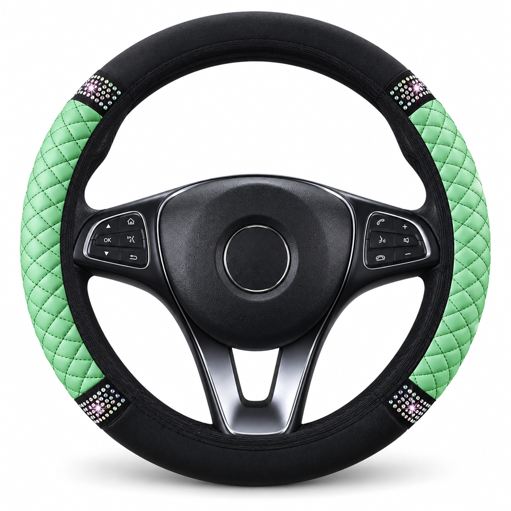 🚗 50% DE RÉDUCTION! ✨ Housse de volant en strass – Scintillante & luxueuse ✨