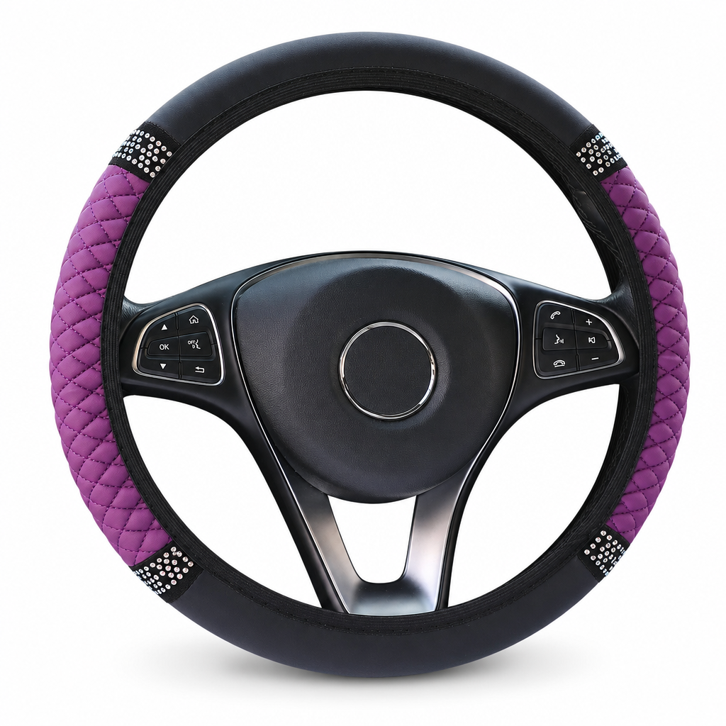 🚗 50% DE RÉDUCTION! ✨ Housse de volant en strass – Scintillante & luxueuse ✨