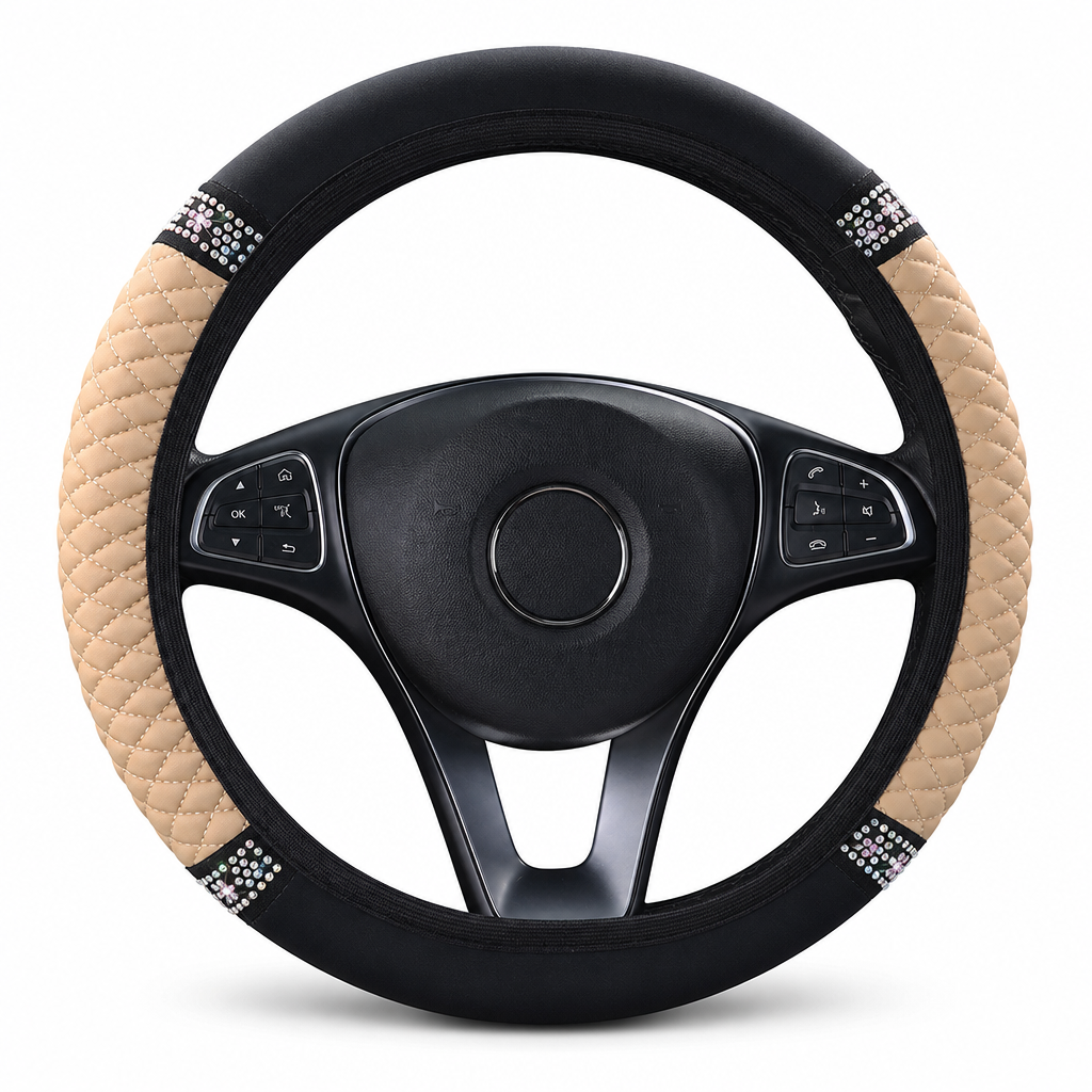 🚗 50% DE RÉDUCTION! ✨ Housse de volant en strass – Scintillante & luxueuse ✨