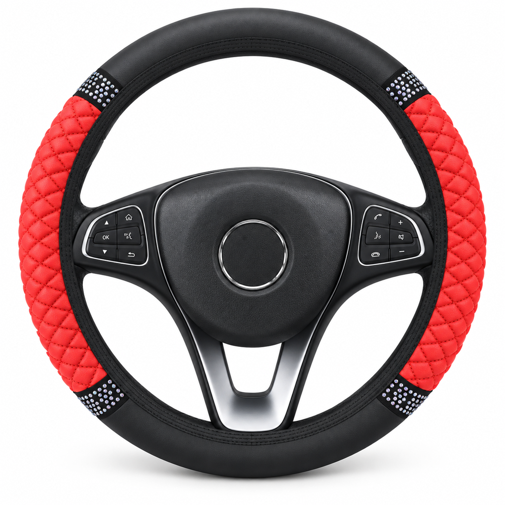 🚗 50% DE RÉDUCTION! ✨ Housse de volant en strass – Scintillante & luxueuse ✨