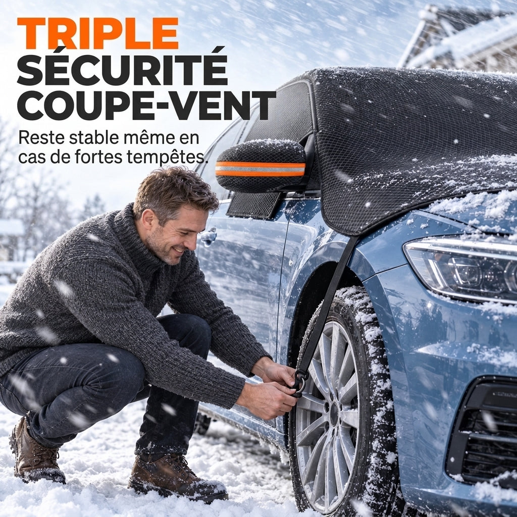 🚗❄️ Housse de Pare-Brise Voiture 4 Saisons Épaissie – Anti-Givre Magnétique, Protection UV & Rétroviseurs Intégrés