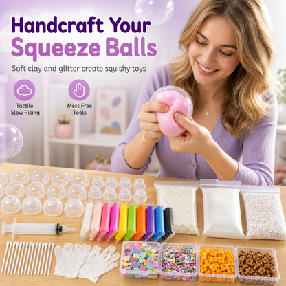Kit de création DIY pour fabriquer des balles à presser avec de l'argile souple et des décorations