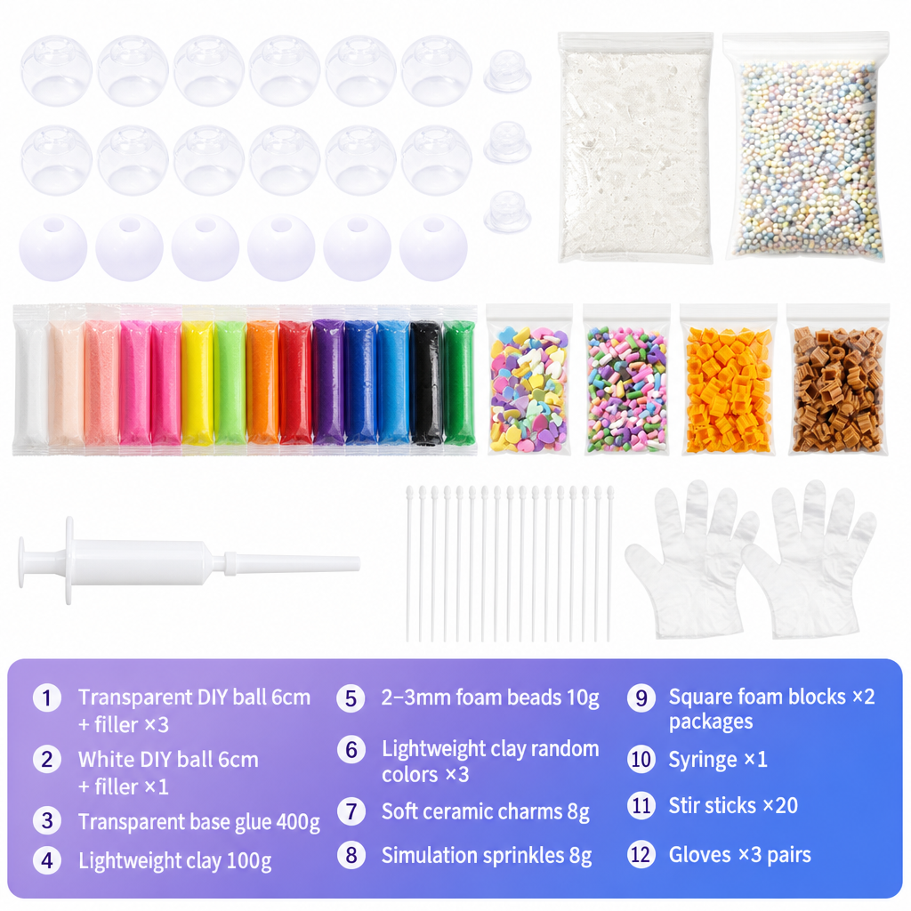 📢📢50 % DE RÉDUCTION !! ⏰Kit de bricolage pour fabriquer une balle anti-stress en argile, jouet fait main pour enfants
