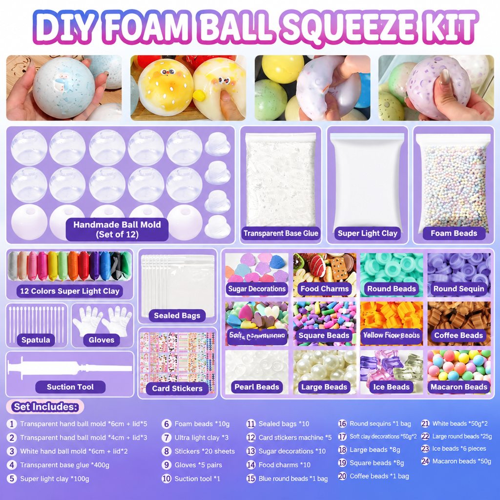 📢📢50 % DE RÉDUCTION !! ⏰Kit de bricolage pour fabriquer une balle anti-stress en argile, jouet fait main pour enfants