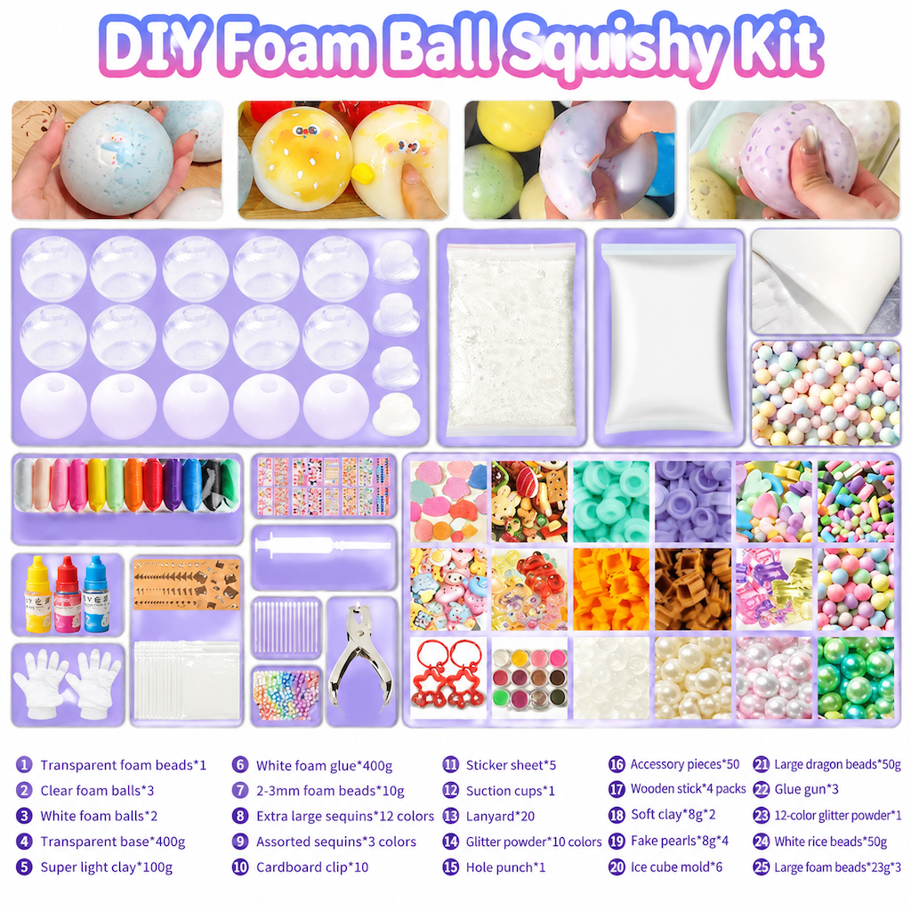 📢📢50 % DE RÉDUCTION !! ⏰Kit de bricolage pour fabriquer une balle anti-stress en argile, jouet fait main pour enfants