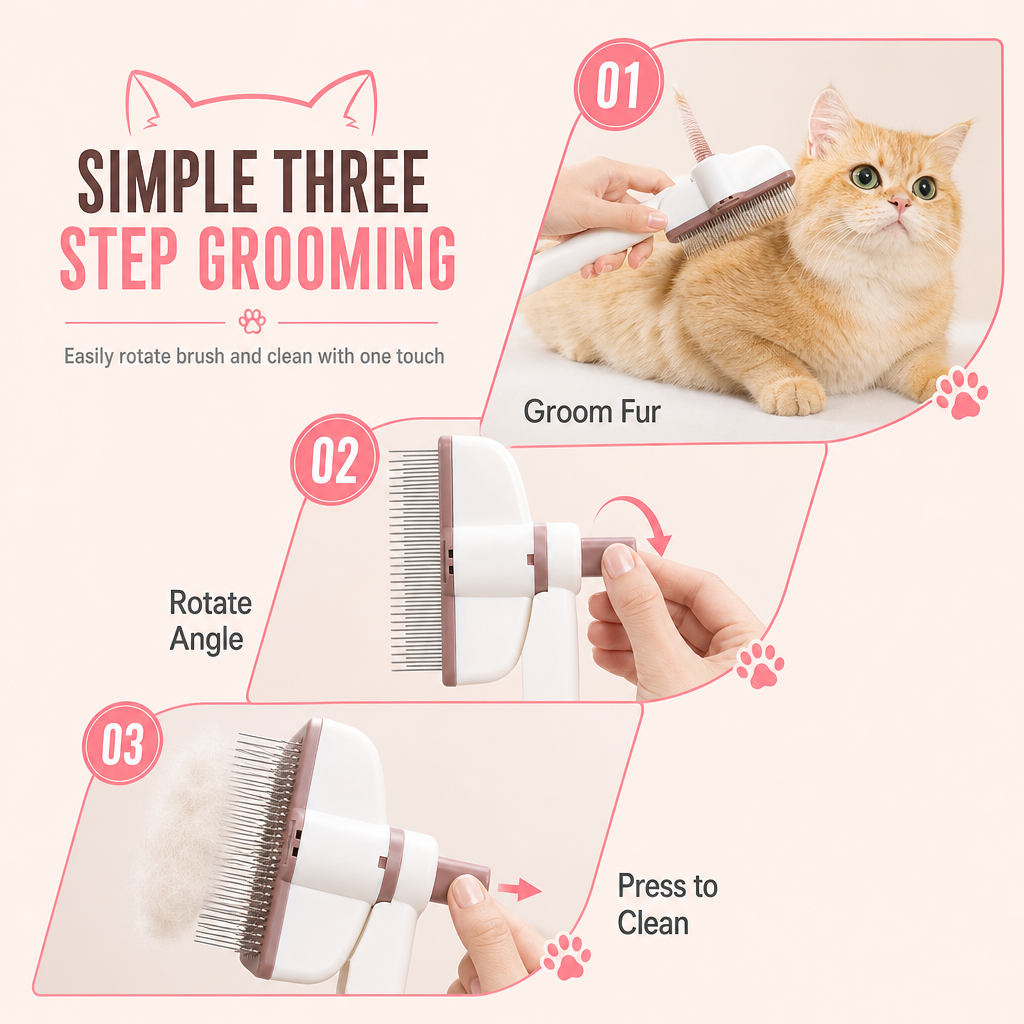 🆕Brosse de toilettage à picots en acier inoxydable pour chiens et chats💫Peigne démêlant et anti-mue pour poils morts