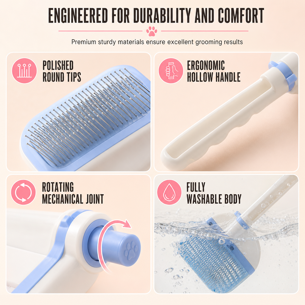 🆕Brosse de toilettage à picots en acier inoxydable pour chiens et chats💫Peigne démêlant et anti-mue pour poils morts